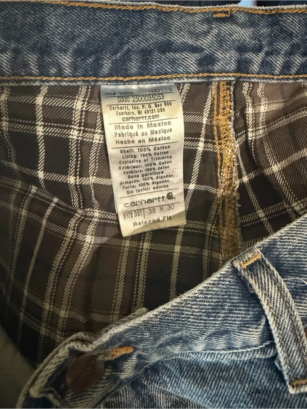 Carhartt B172 DST Men's Light Blue Denim Jeans